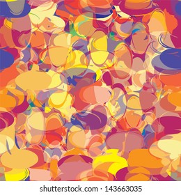 Seamless pattern with colorful chaotic grunge ovals