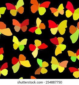 Seamless pattern with colorful cheerful butterfly, for wallpaper, covers, paper, boxes