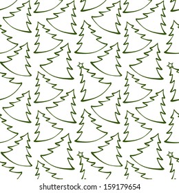 Seamless pattern with colorful christmas trees. Endless background 