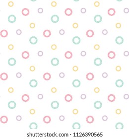 Seamless Pattern of Colorful Circle Design on White Background