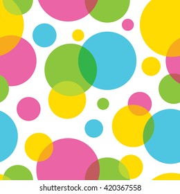 Seamless pattern of colorful circles