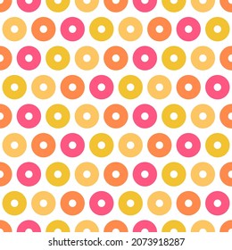 Patrón sin brillo con círculos coloridos. Diseño de tejidos, tejidos, papel pintado, ropa de cama, chándales o prendas de vestir neutras desde el punto de vista del género.