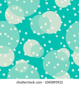 Seamless pattern with colorful circles of different size and dotted  texture