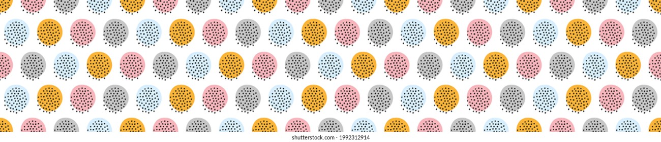Seamless pattern with colorful circles and dots