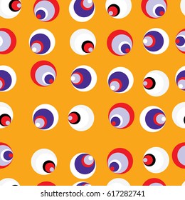 seamless pattern of colorful circles on an orange background