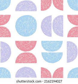 Seamless pattern with colorful circles and semi circles