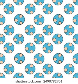 A seamless pattern of colorful circles in slightly, creating a vibrant, playful, and dynamic vector design.