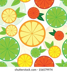 Seamless pattern with colorful citrus