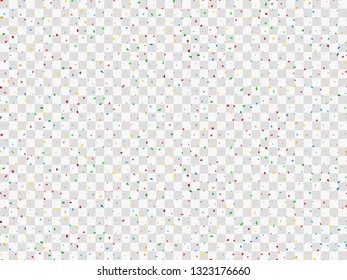 Seamless pattern colorful confetti. Carnival bright confetti for birthday celebration, festival and fair decoration. Vector