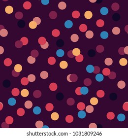 Seamless pattern of colorful confetti. Festive celebration party vector background.