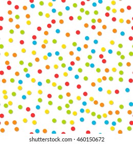 Seamless pattern of colorful confetti. Festive background. Vector