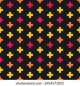 Seamless pattern with colorful cross