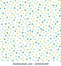 Seamless pattern with colorful crosses and circles