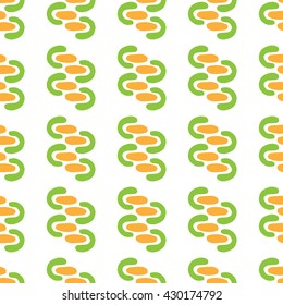 Seamless pattern colorful curl curve on white background