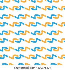 Seamless pattern colorful curl curve on white background