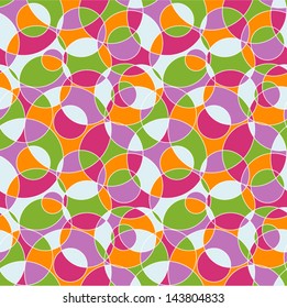 Seamless pattern with colorful cut circles