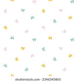 Seamless pattern with colorful cute bow
