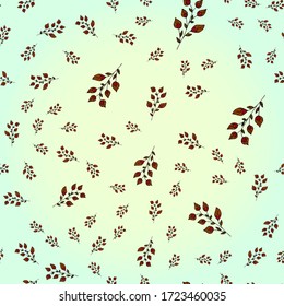 Nahtloses Muster mit bunten, dekorativen Herbstblättern.Vektorgrafik für Abzeichen, Logo, Aufkleber, Druck.