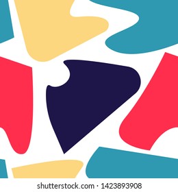 Seamless pattern with colorful 
deformed elements. Collage for your design