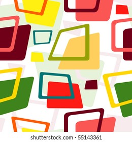 Seamless pattern from the colorful deformed rectangles (vector)