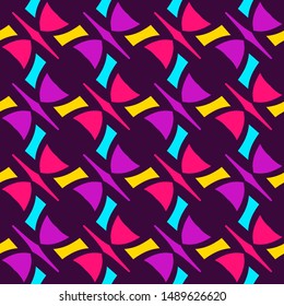 Seamless pattern with colorful diagonal geometric ornament.