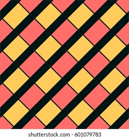 Seamless pattern with colorful diagonal rectangles