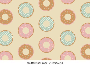 seamless pattern with colorful donuts for banners, cards, flyers, social media wallpapers, etc.