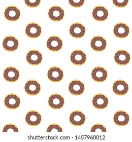 Seamless pattern with colorful donuts. Vector illustration.