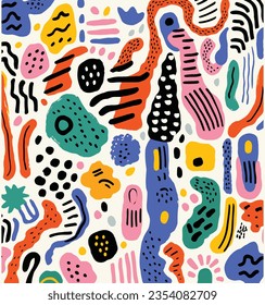 Seamless Pattern With Colorful Doodle