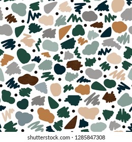 seamless pattern: colorful doodle with small ornament and glitter