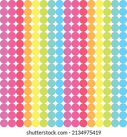 seamless  pattern colorful dot arrange vertically in rainbow color