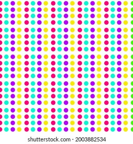 Patrón sin foco, punto colorido sobre fondo blanco.