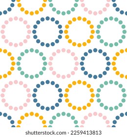 Seamless pattern with colorful dots and circles