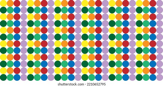Seamless pattern of colorful dots and geometric circle modern on white background - Vector illustration