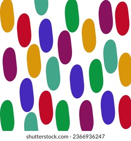 Patrón sin brillo con puntos coloridos sobre fondo blanco. Ilustración vectorial.