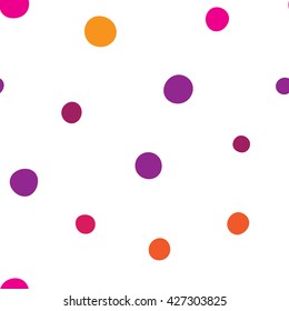 Seamless pattern with colorful dots on a white background