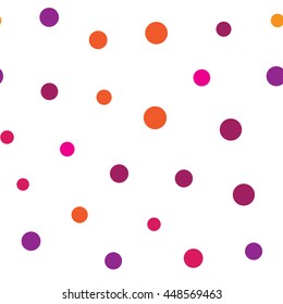 Seamless pattern with colorful dots on a white background