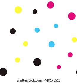 Seamless pattern with colorful dots on a white background
