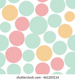 Seamless pattern with colorful dots on a white background