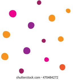 Seamless pattern with colorful dots on a white background. Vector repeating texture.