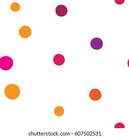 Seamless pattern with colorful dots on a white background. Vector repeating texture.