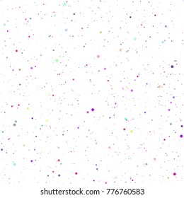 Seamless pattern with colorful dots on white background, vector illustration.