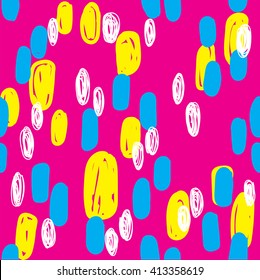 
Seamless pattern with colorful dots. Pleasant combination of colors , a vector drawing by hand.