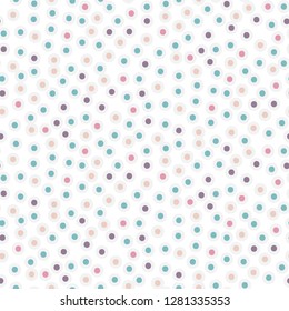 Seamless pattern of colorful dots in random order
