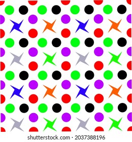 patrón transparente de puntos y estrellas coloridos