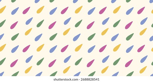 Seamless pattern with colorful drops on a light background. Vector illustration