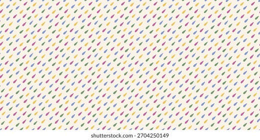 Padrão contínuo com gotas coloridas em um fundo claro. Ilustração vetorial