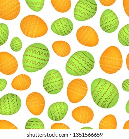 Seamless pattern with colorful Easter eggs. Vector illustration