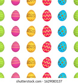 Seamless pattern with colorful Easter eggs. Vector illustration