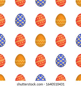 Seamless pattern with colorful Easter eggs. Vector illustration